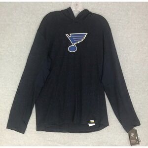 Fanatics St. Louis Blues Hoodie Mens Large Blue Lightweight Authentic Pro Hockey